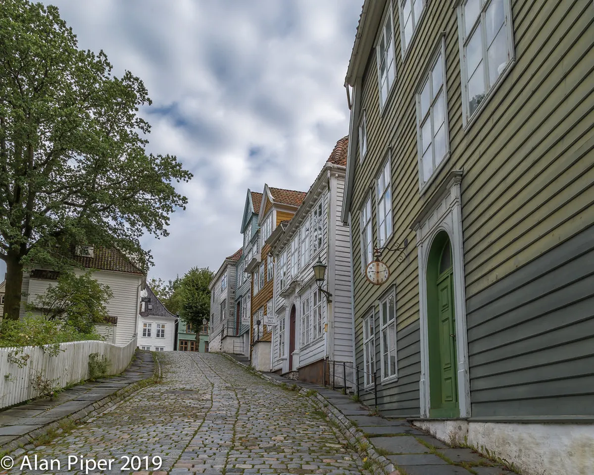 Museum Row Walking in Bergen, Norway