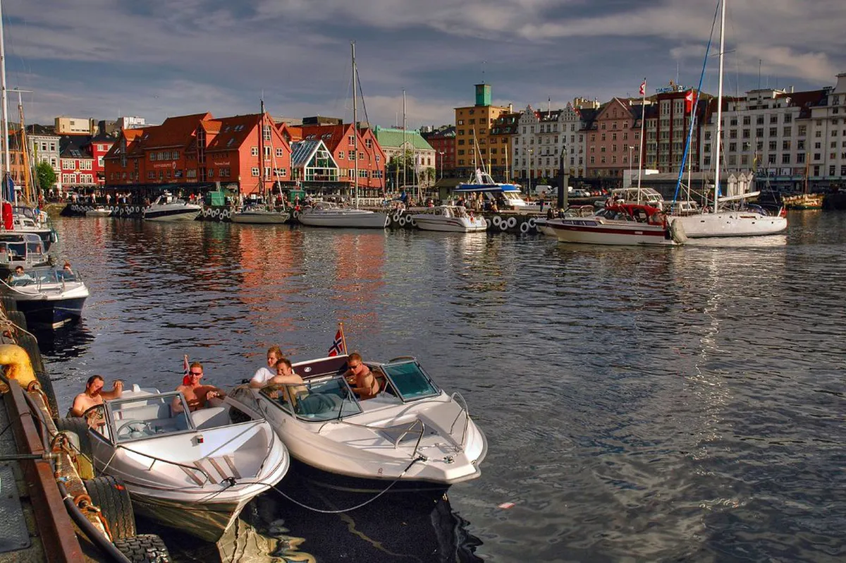 Get Bryggen Wharf in Bergen, Norway